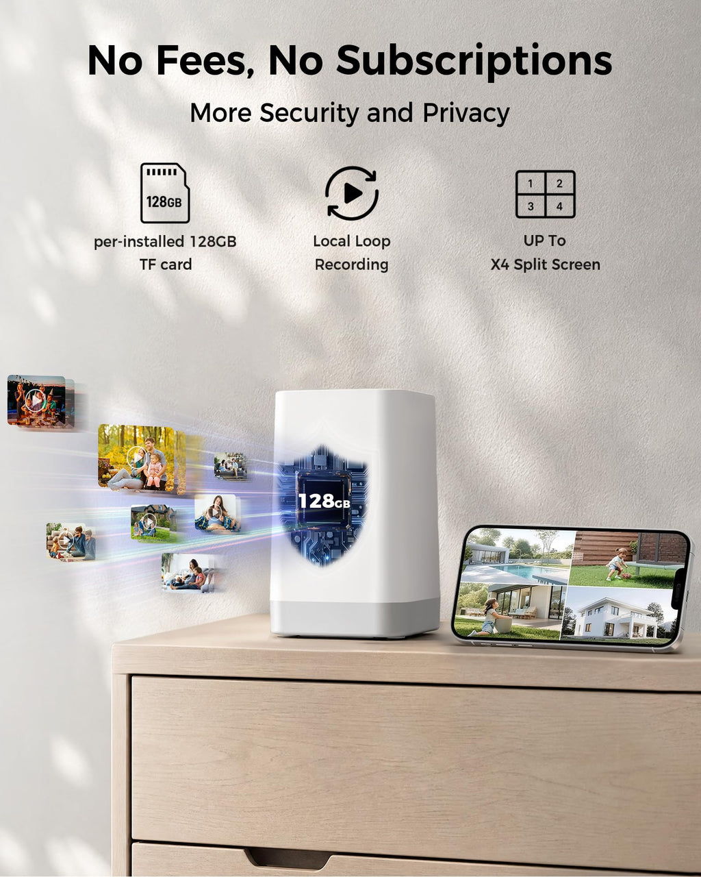 Wireless Outdoor Security Cameras 4MP Solar Powered 360°PTZ O780