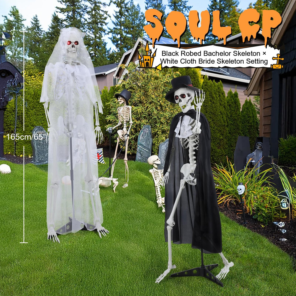 Halloween Skeleton Decor, 5.4 ft Posable I86989