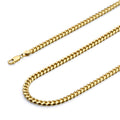 14k Yellow Gold Solid Cuban Curb Chain Necklace I366872