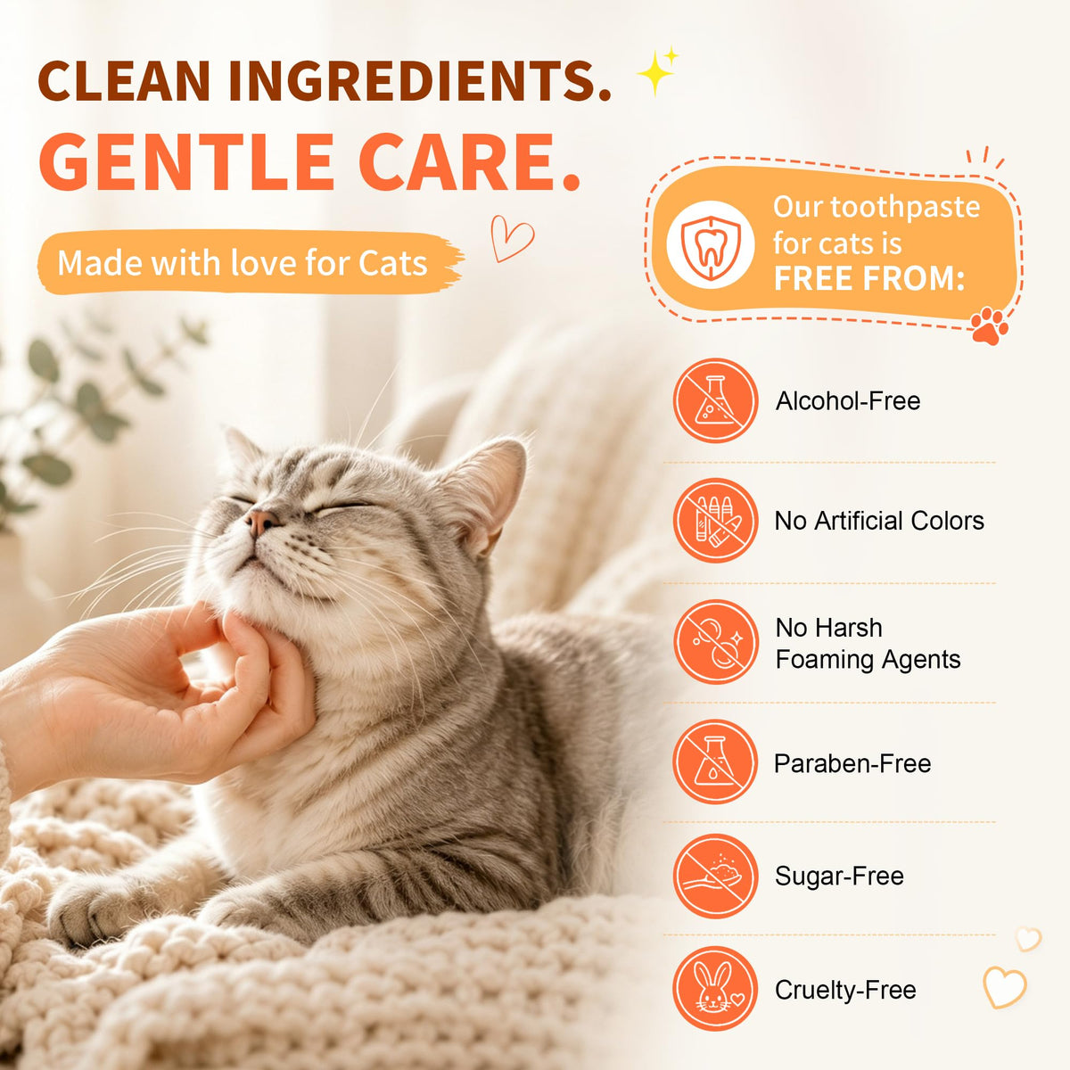 55g Roasted Chicken Enzymatic Cat Tooth Brushing Kit with Soft Bristles Toothbrush & Finger Brush P13569
