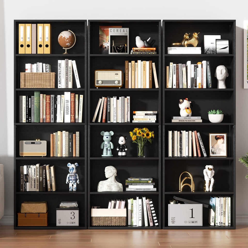 6-Tier Black Bookshelf O393413