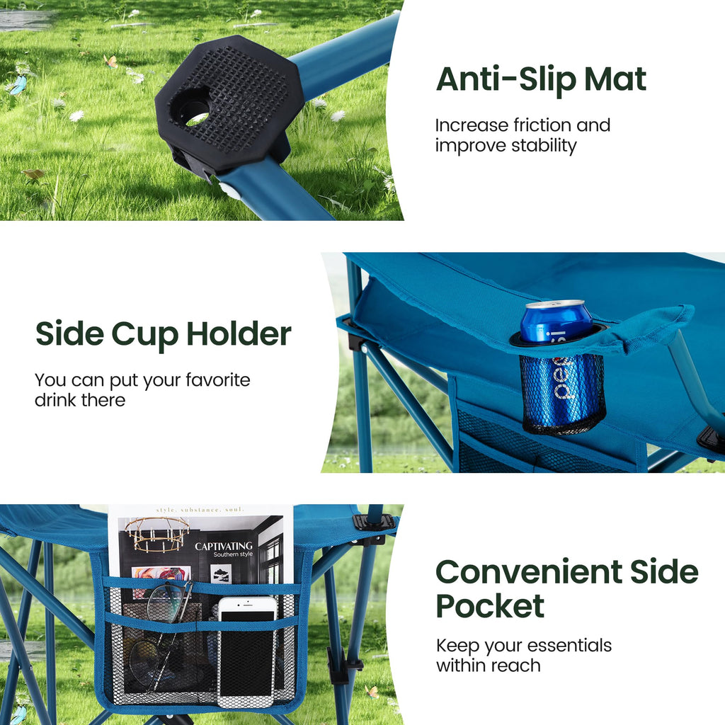 2 Pack Portable Camping Chair Blue L827