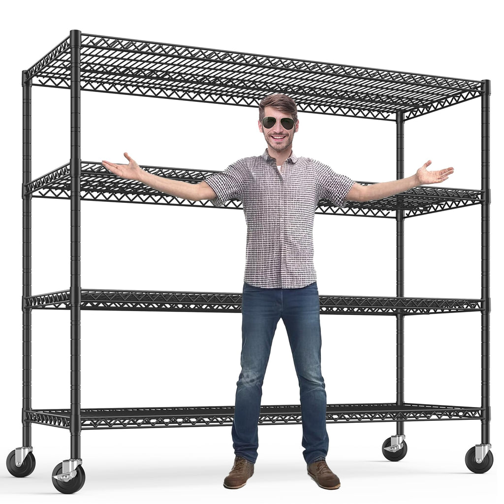 4-Tier Heavy Duty Shelving with Wheels L571