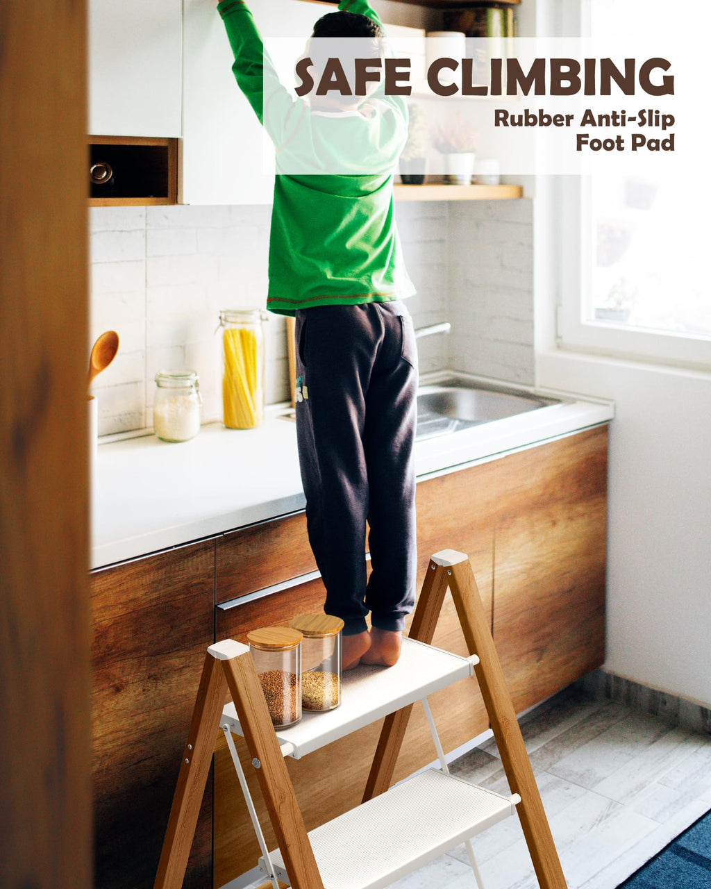 3 Step Stool with Anti-Slip Wide Pedal Z964488