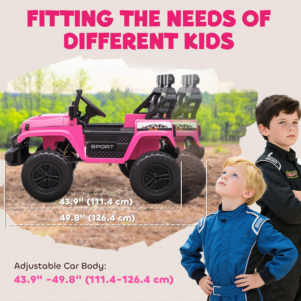 24V 2-Seater Kids Ride on Truck Car Pink U501378