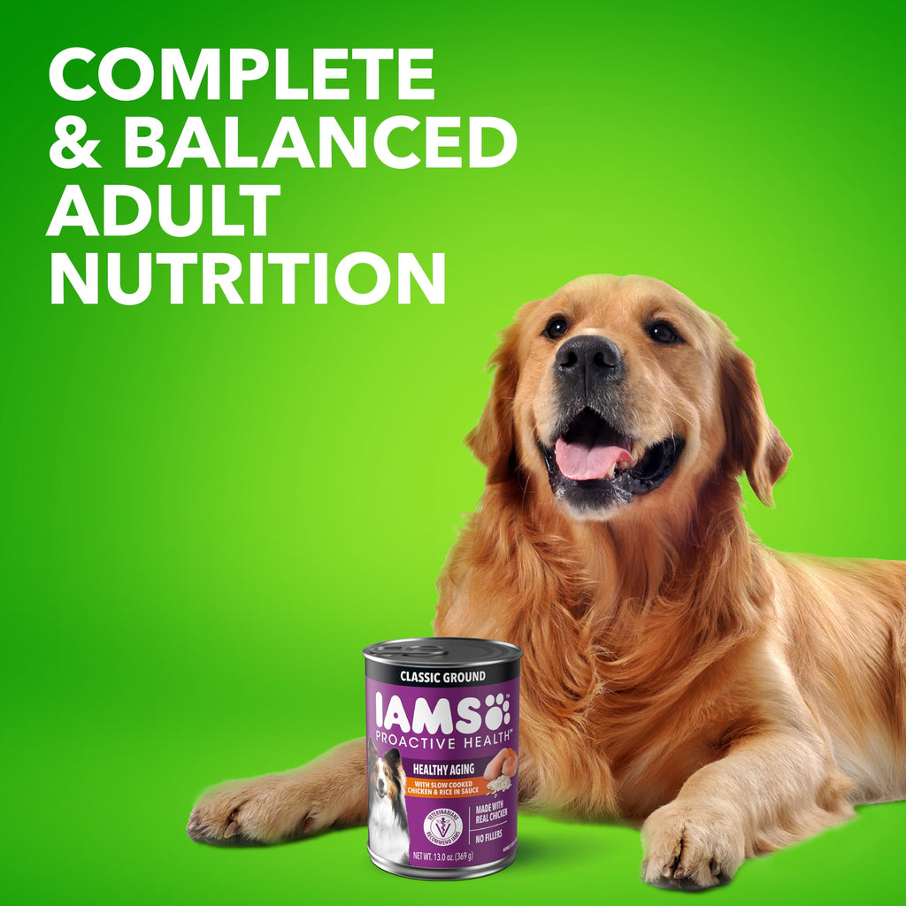 Senior Ground Wet Dog Food, Chicken, 13 oz, 12 Pack J1900