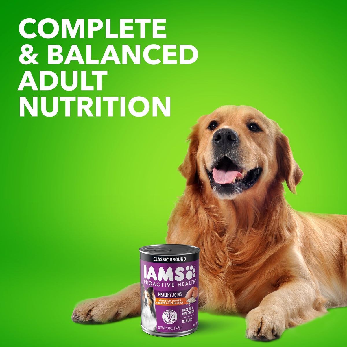 Senior Ground Wet Dog Food, Chicken, 13 oz, 12 Pack J1900