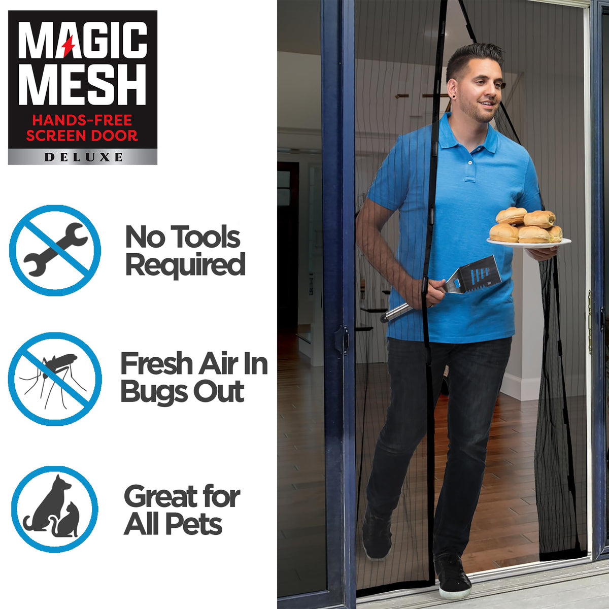 Black Magnetic Screen Door 39" x 83" P7664