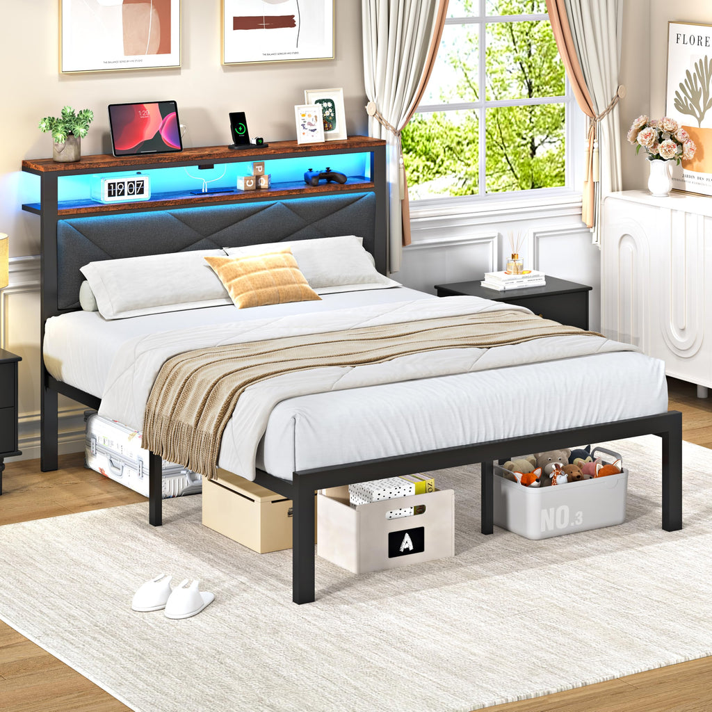 Queen Bed Frame with USB Charging Station P810