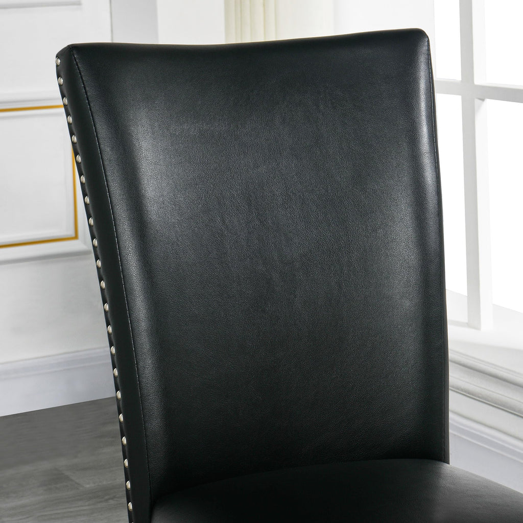 Faux Leather Upholstered Dining Chairs Set of 2 Black N569056