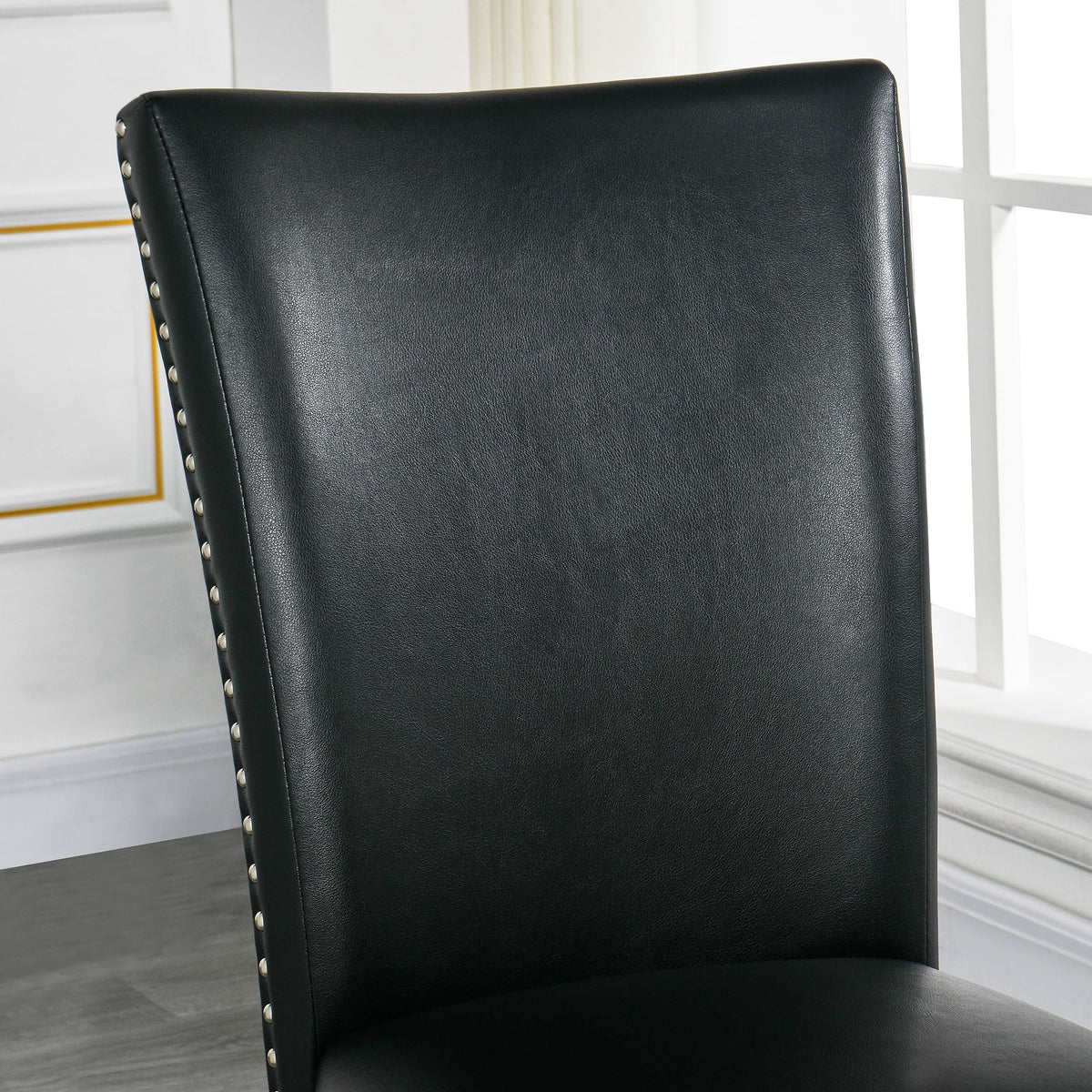 Faux Leather Upholstered Dining Chairs Set of 2 Black N569056