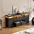 10 Drawer Dresser TV Stand with LED Lights and Power Outlets X937