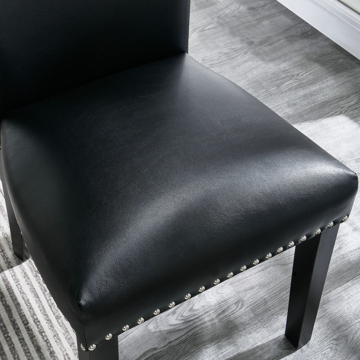Faux Leather Upholstered Dining Chairs Set of 2 Black N569056